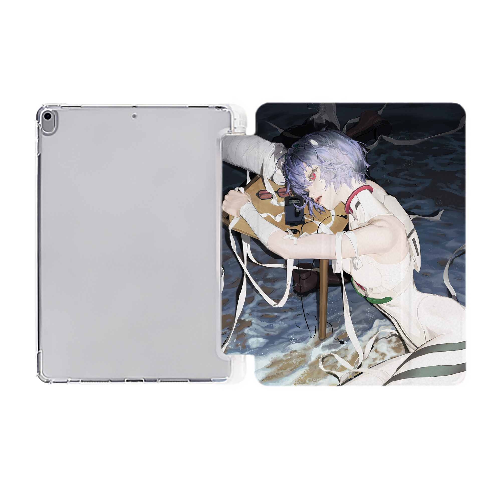（画像用） EVA 新世紀エヴァンゲリオン IPad ケース ペン収納付き 三つ折りスタンド PUレザー×シリコン 対応機種9.5/10.5/10.9インチ